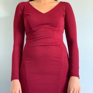 TOBI Red Bodycon Midi Dress